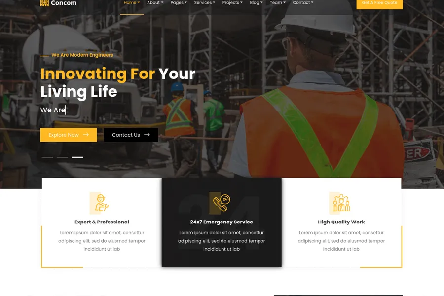 Concom - Construction & Building Company HTML Website Template