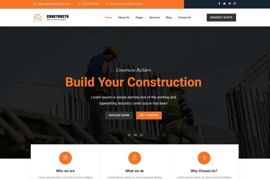 Constructo - Bootstrap Construction Website Template