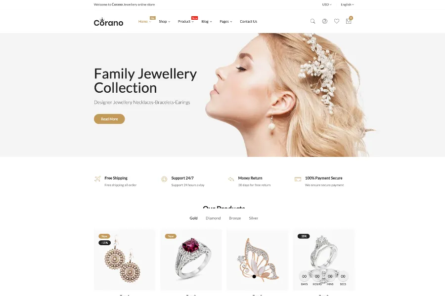 Corano - Popular Jewelry Shopify Themes