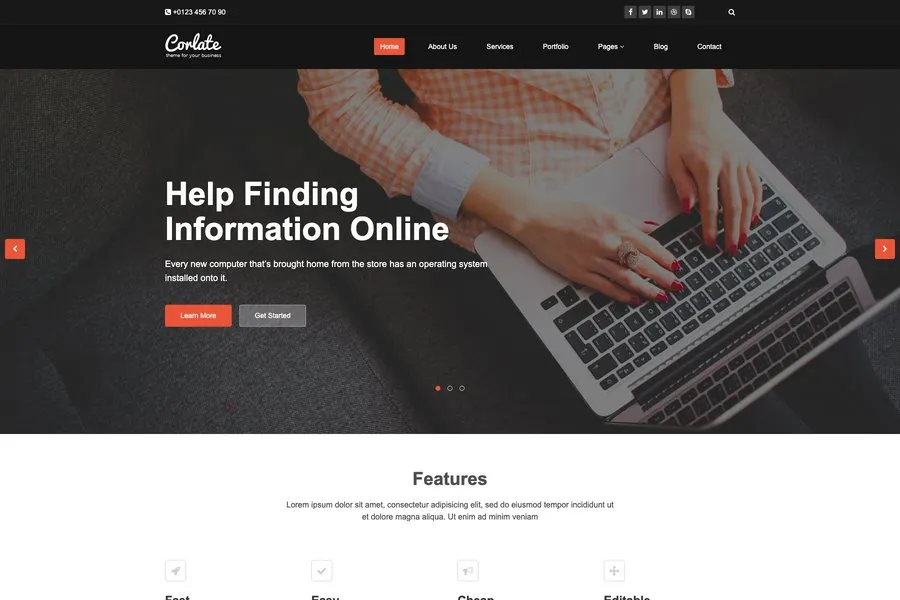 Corlate -Best Free Responsive HTML Business Template