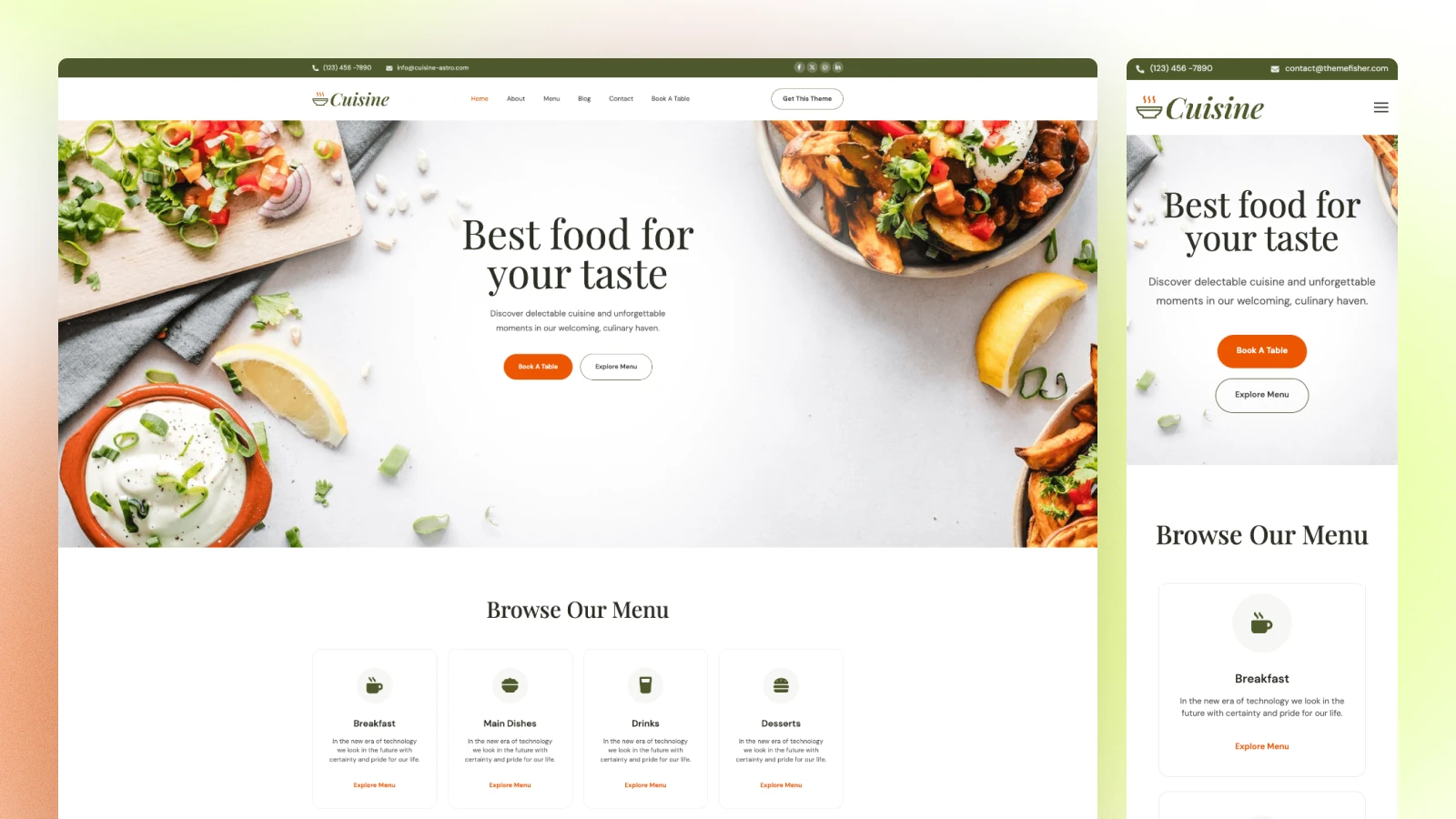 Cuisine Astro premium business theme
