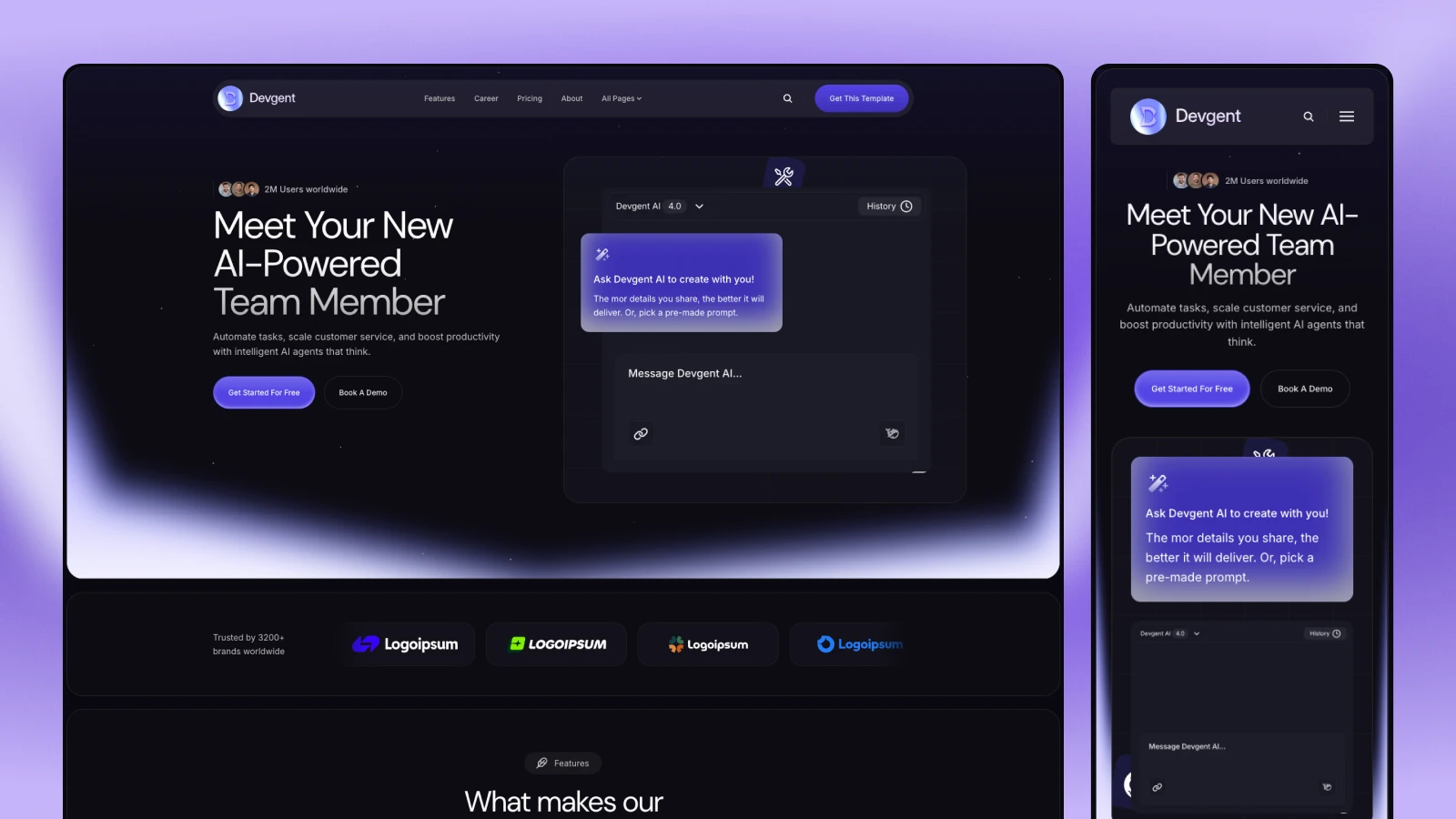 Devgent Nextjs AI Agent & Automation Template