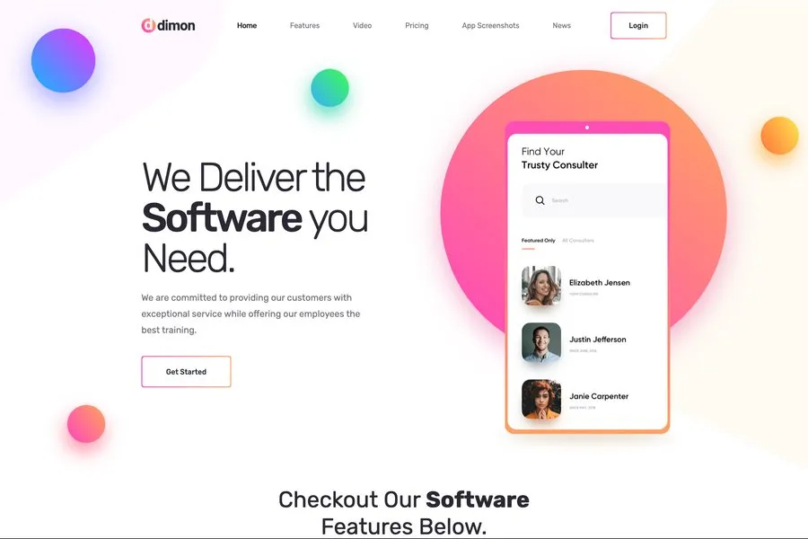 Dimon - HTML bootstrap landing page template