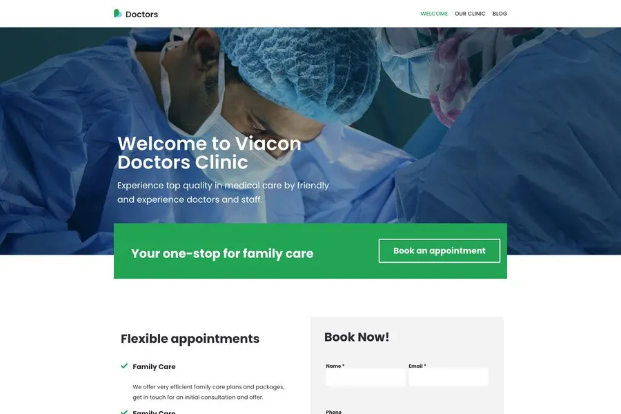 Free Health and Clinic Website Themes