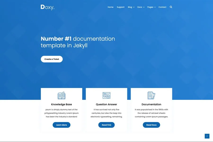 doxy dcumentation and knowledgebase jekyll template