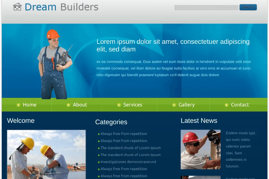 Dream builders - Download Free Construction Website Template