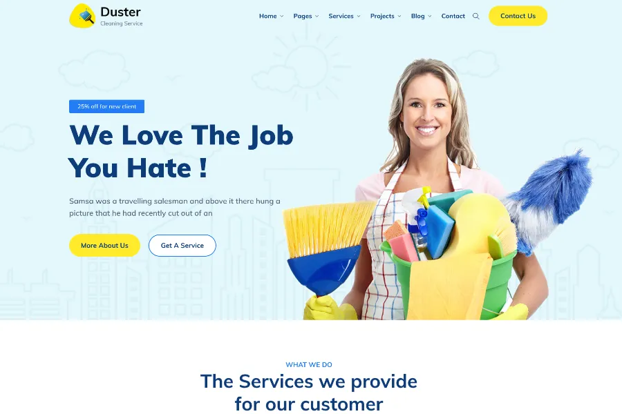 Duster cleaning template