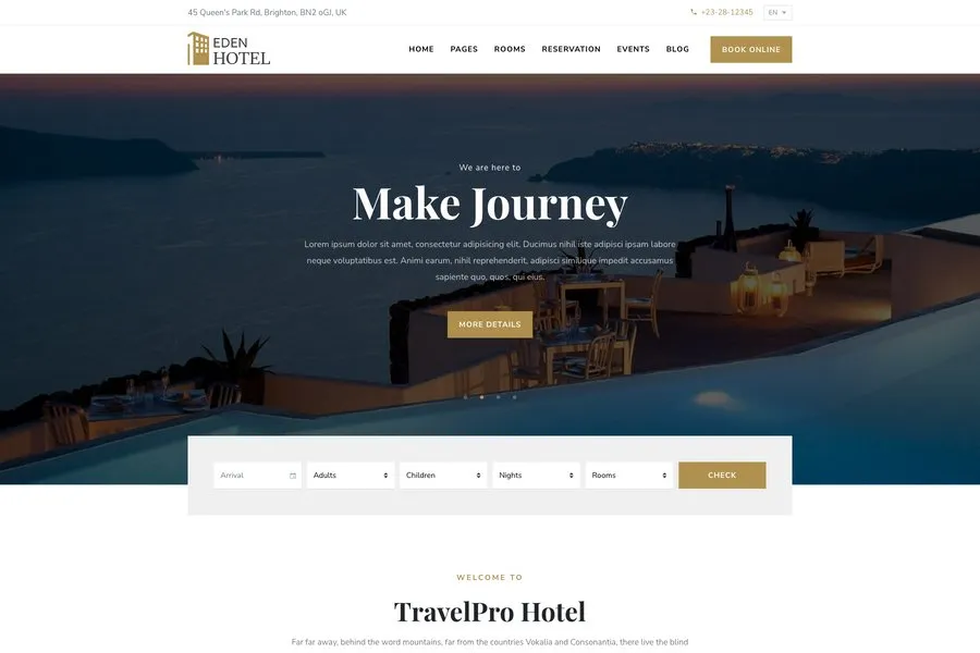 Eden - Best Travel Website Template