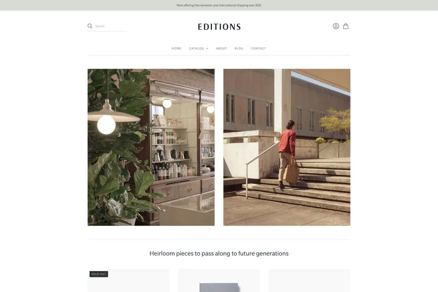 editions clean shopify ecommerce website template