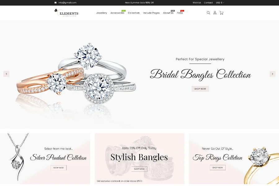 elements jewelry shopify colorful and innovative theme