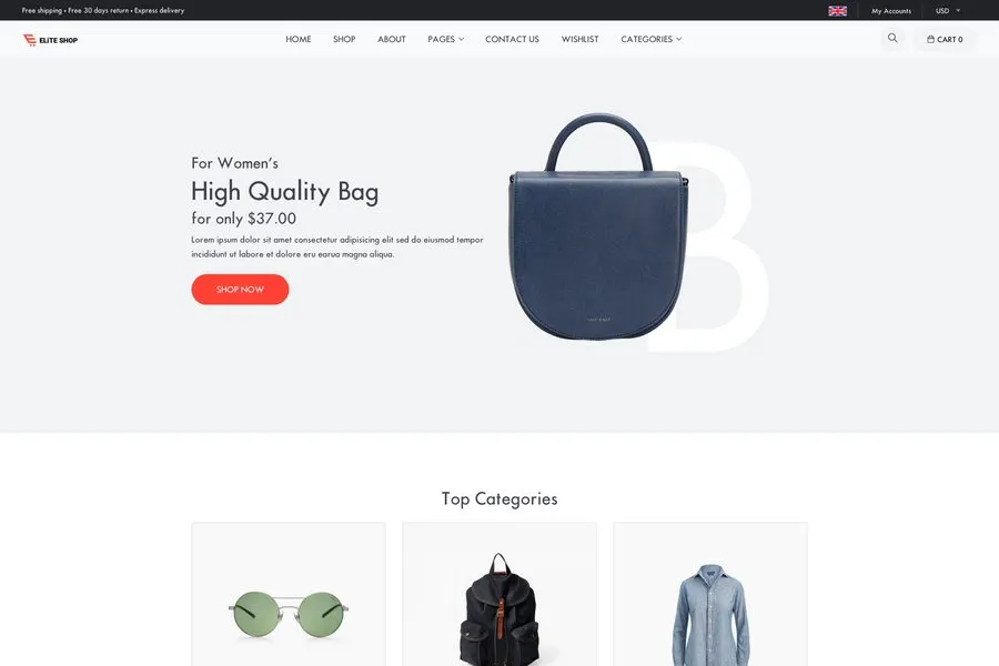 Elite shop - Best Clothing and Fashion Shopify Template Free