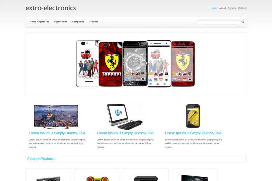 extro electronics electronics e-commerce shopping template