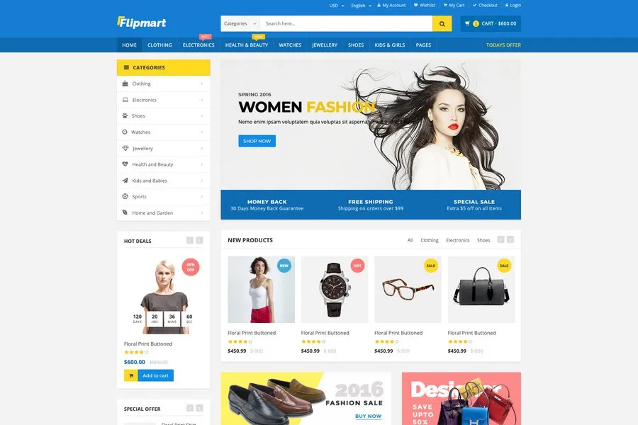 modern and sleek html5 e-commerce website template