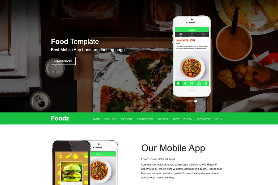 Bootstrap mobile Landing page Themes