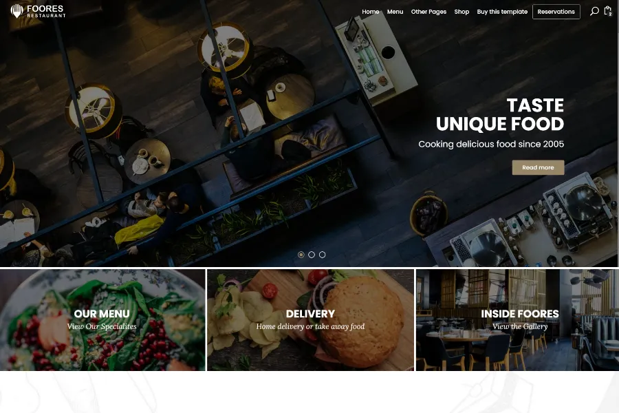 foores restaurant website template 