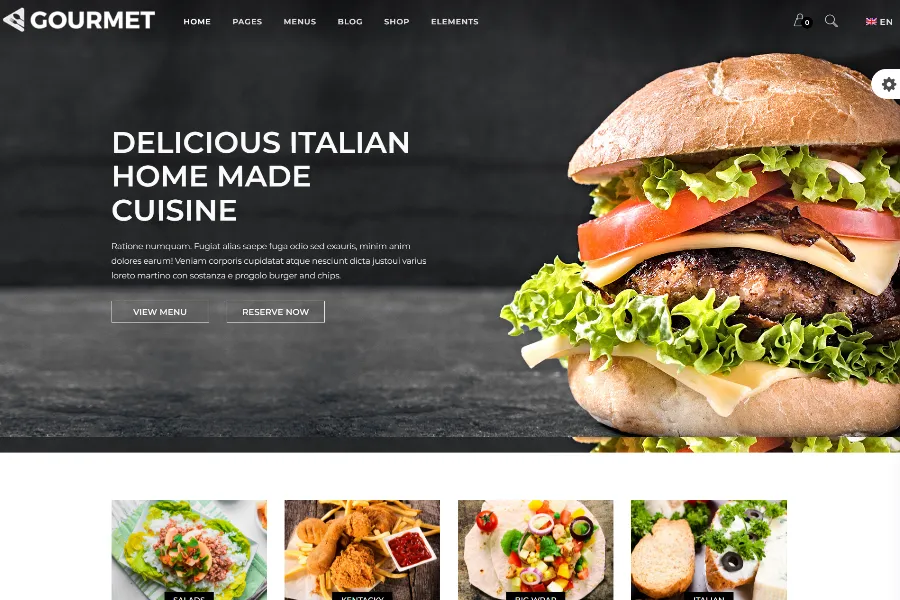 gourmet Fast food website theme 