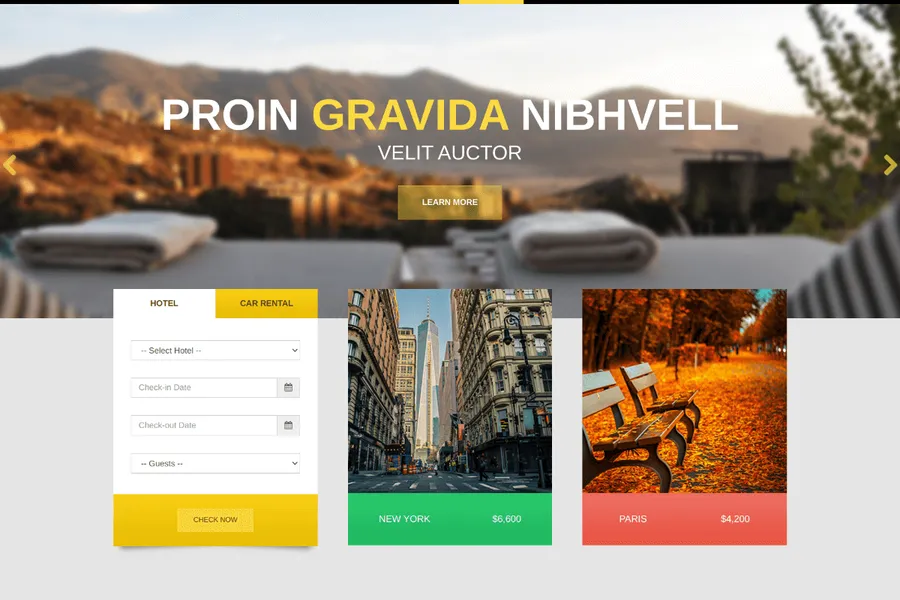 holiday responsive travel website templates free