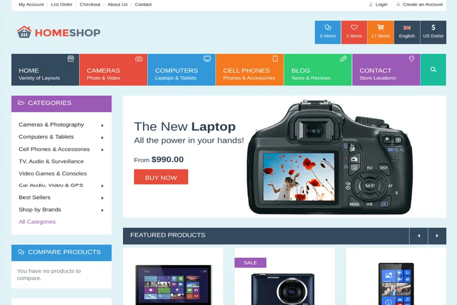 home shop retail html5 and css3 template