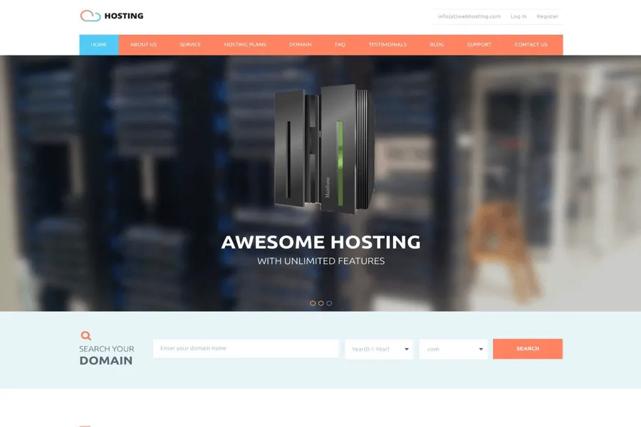 hosting bootstrap web hosting template
