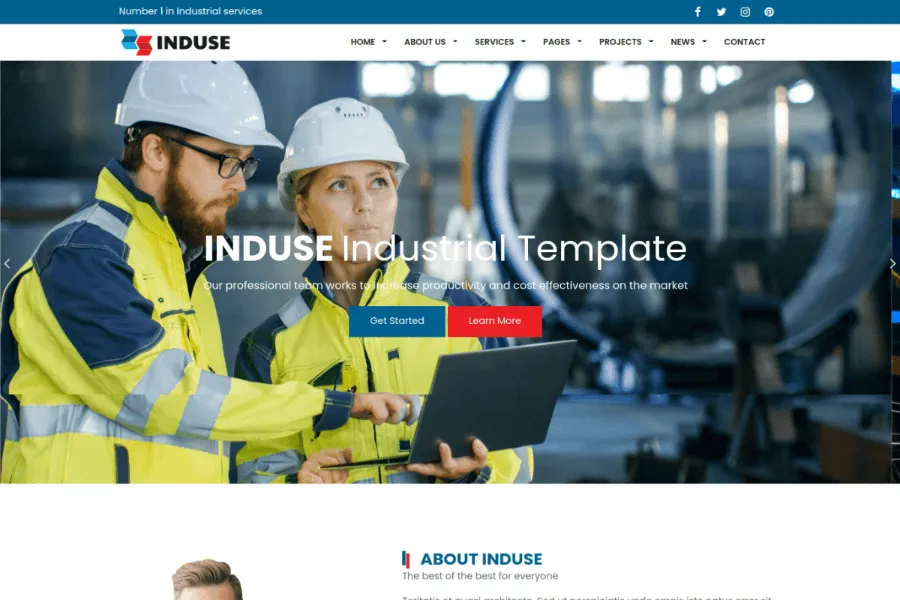 INDUSE - Industrial Services HTML Template