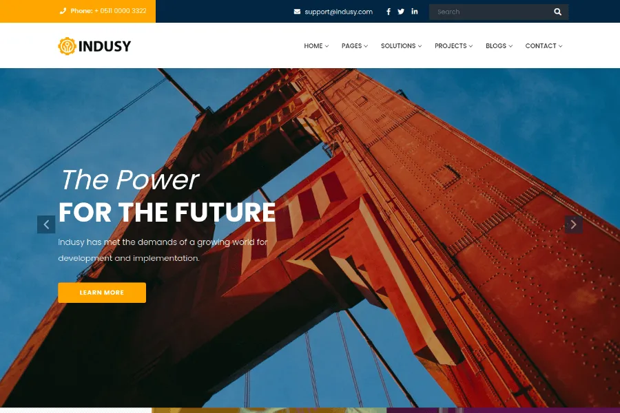 Indusy - Free Construction HTML Template