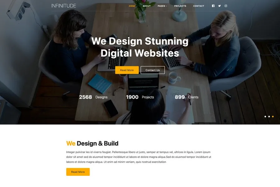 Infinitude - Free Bootstrap Template For Business Website