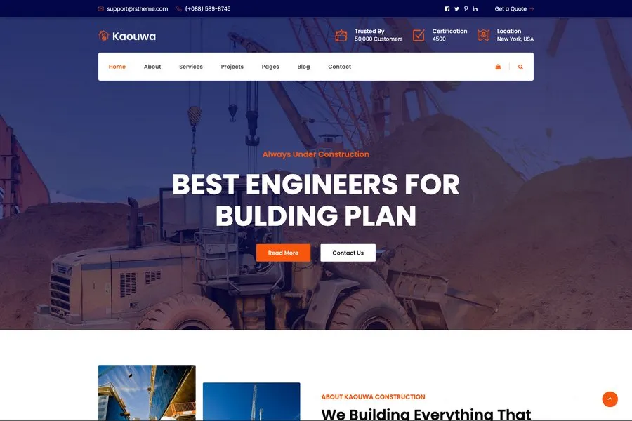 Kaouwa - HTML Website Template For Construction