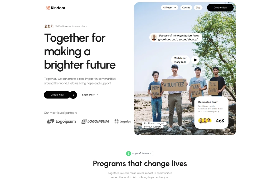 Kindora Charity & Non-Profit Astro Theme