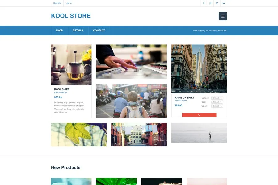 kool store free ecommerce template