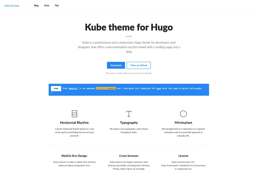 kube hugo documentation theme