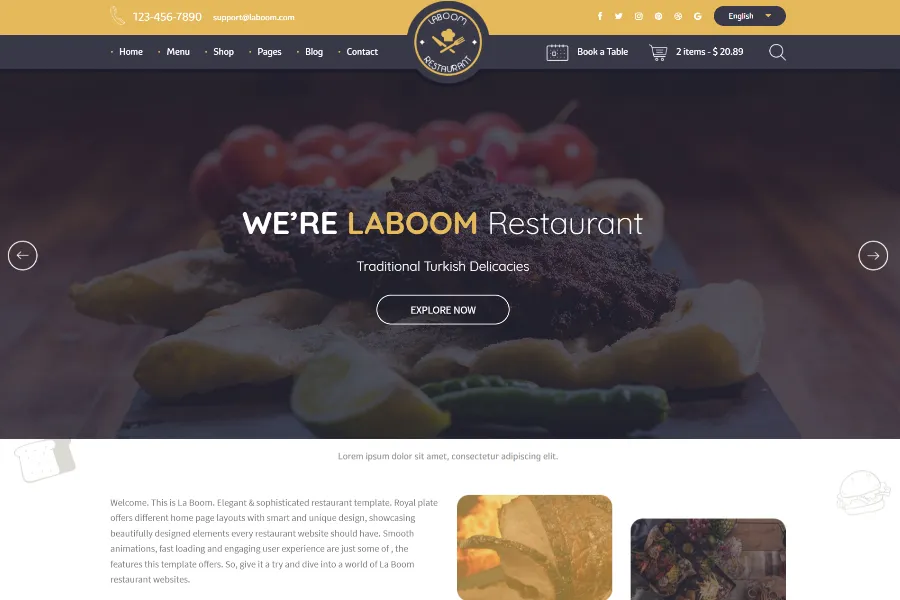 Laboom Restaurant HTML5 Template
