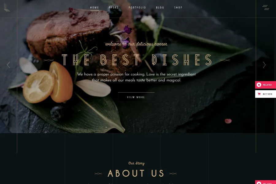 laurent restaurant website theme