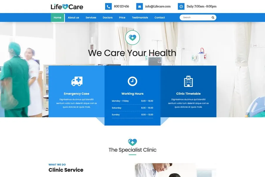 Beautiful HTML Medical Website Templaes Free