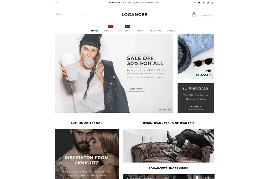 modern design Shopify ecommerce template