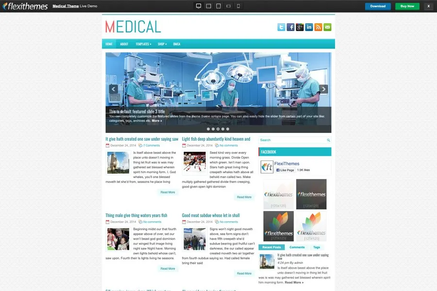 free Wordpress medical website templates