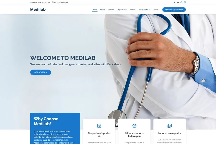Free Clenic and Medical Website Themes