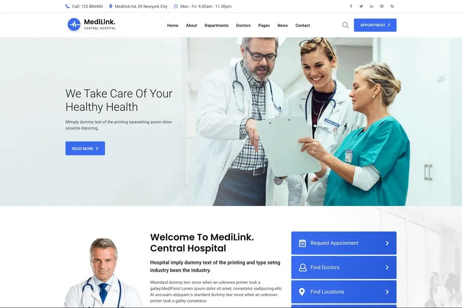 Bootstrap 4 Premium Medical website Theme