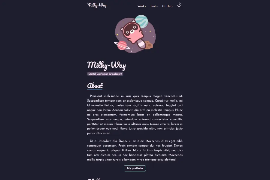 milkyway astro colourfull blog template