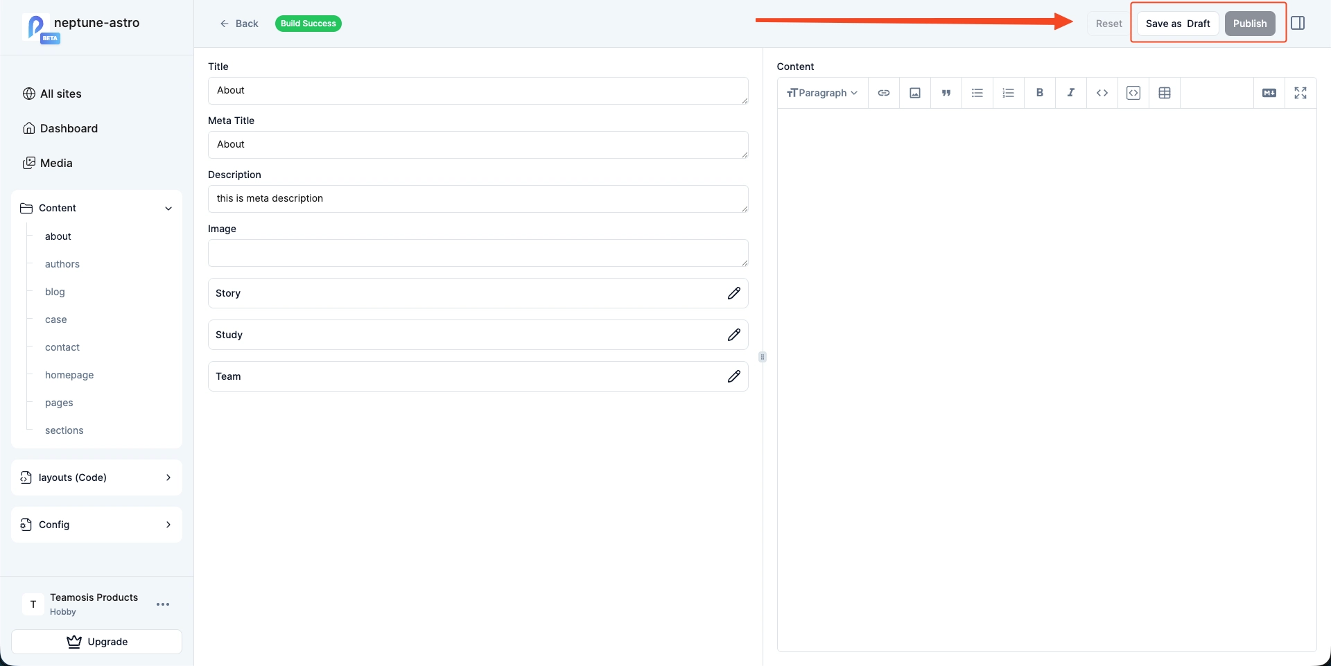 page-draft-functionality-using-sitepins-cms