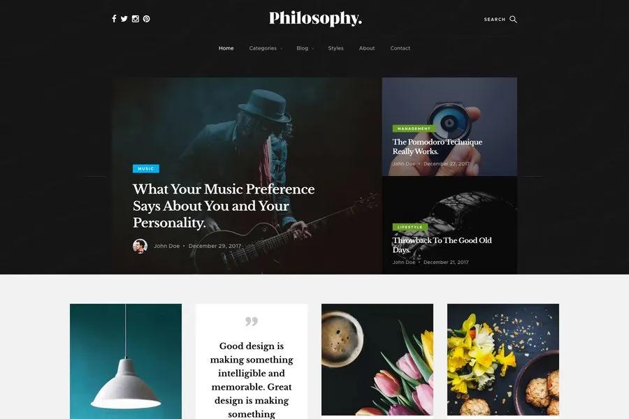 Philosophy - Free Bootstrap4 Blog Templates