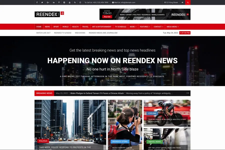 reendex broadcast news magazine theme