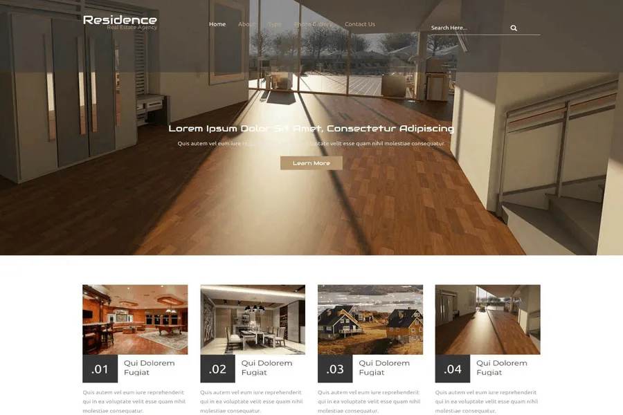 Residence Bootstrap Real Estate website Template