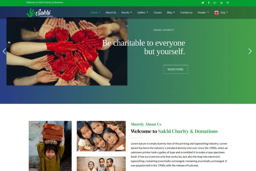 Sakhi - NGO website theme