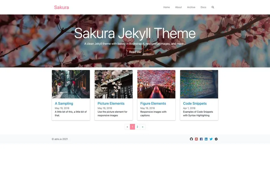 Sakura - Free Clean Jekyll Themes