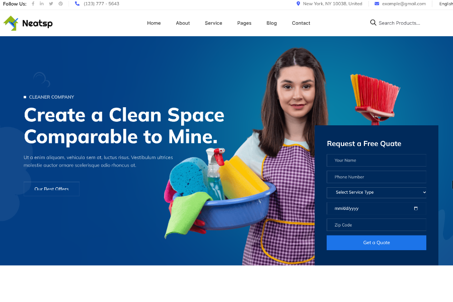 Servio Cleaning Services Template