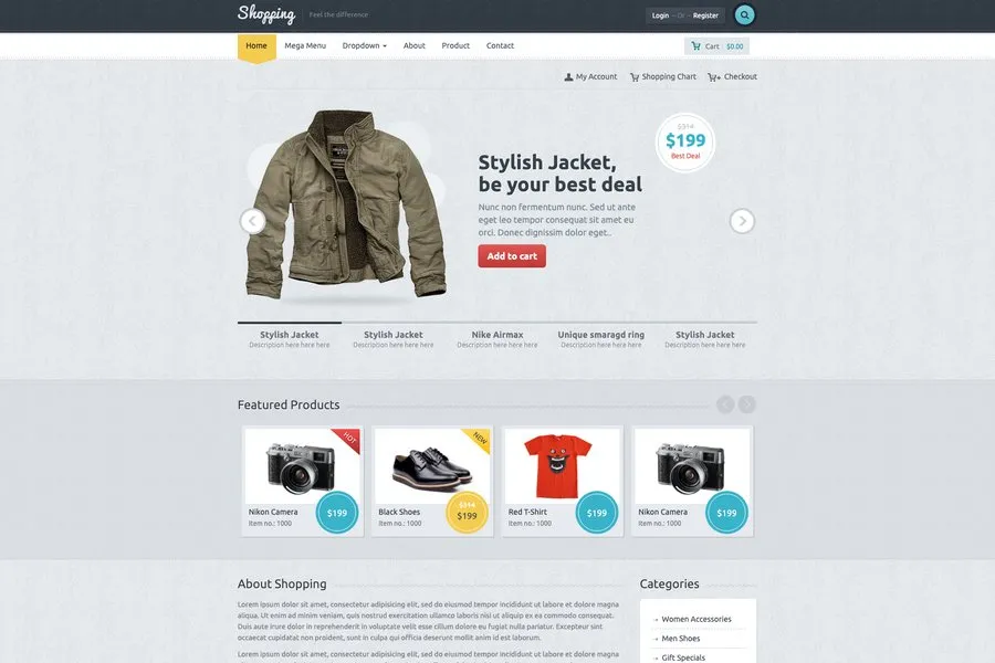 shopping responsive ecommerce html template