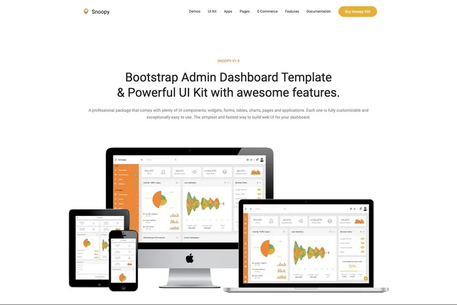 snoopy - bootstrap admin dashboard template & ui kit