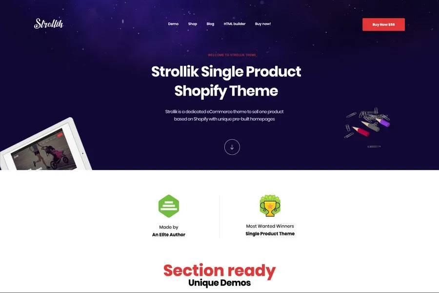 Strollik -Single Product E-commerce Shopify Theme