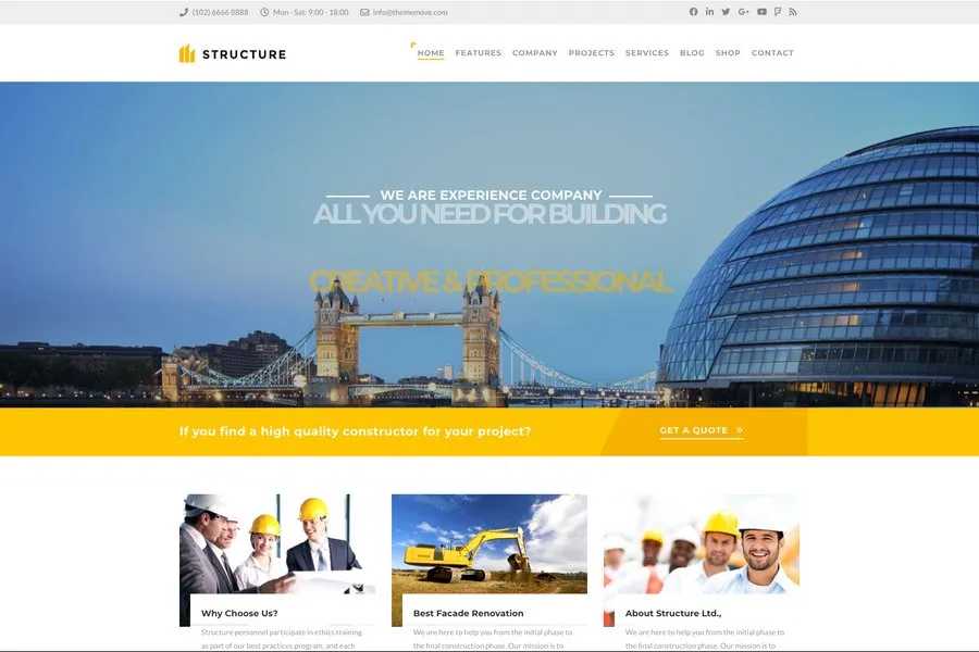 Structure - Construction Company Website Theme