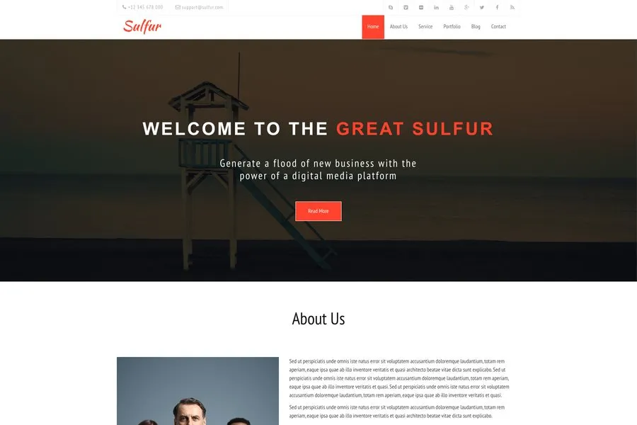 Sulfur -Free Bootstrap Html5 Business Theme